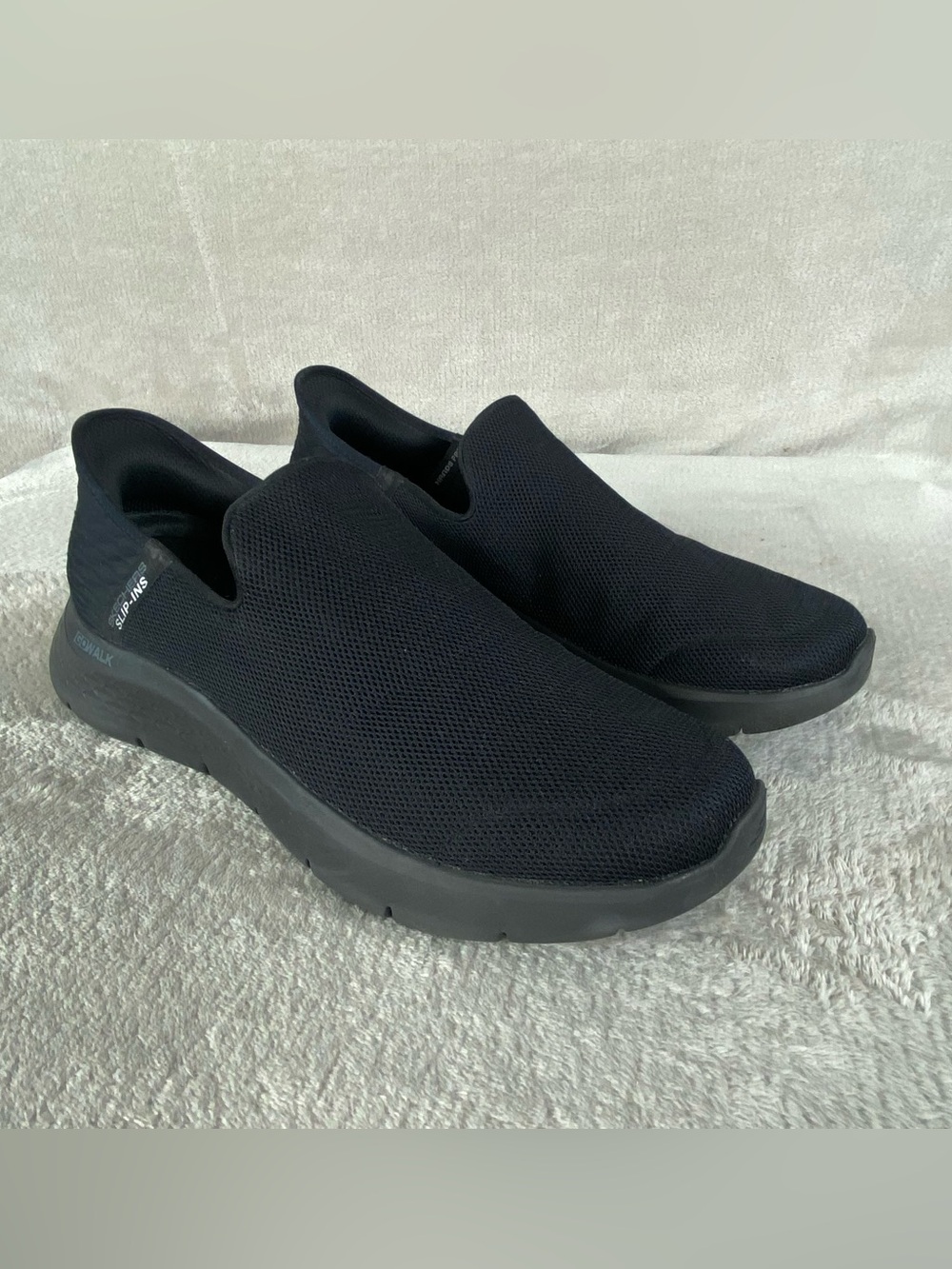 Skechers GoWak Flex No Hands Slip-Ins Loafer Mens Size 12 Black Knit Sneakers